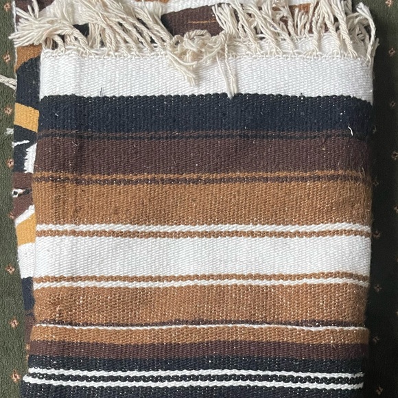 Multicolored brown Mexico blanket - Picture 3 of 4